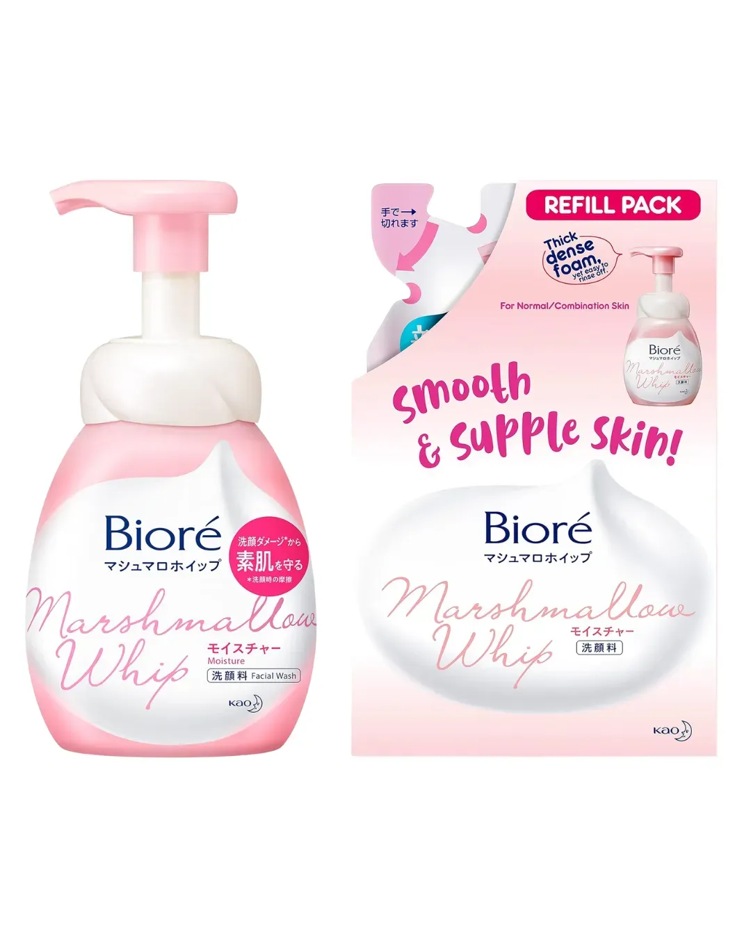 Biore Foam Face Wash, 150 ml + 130 ml Refill